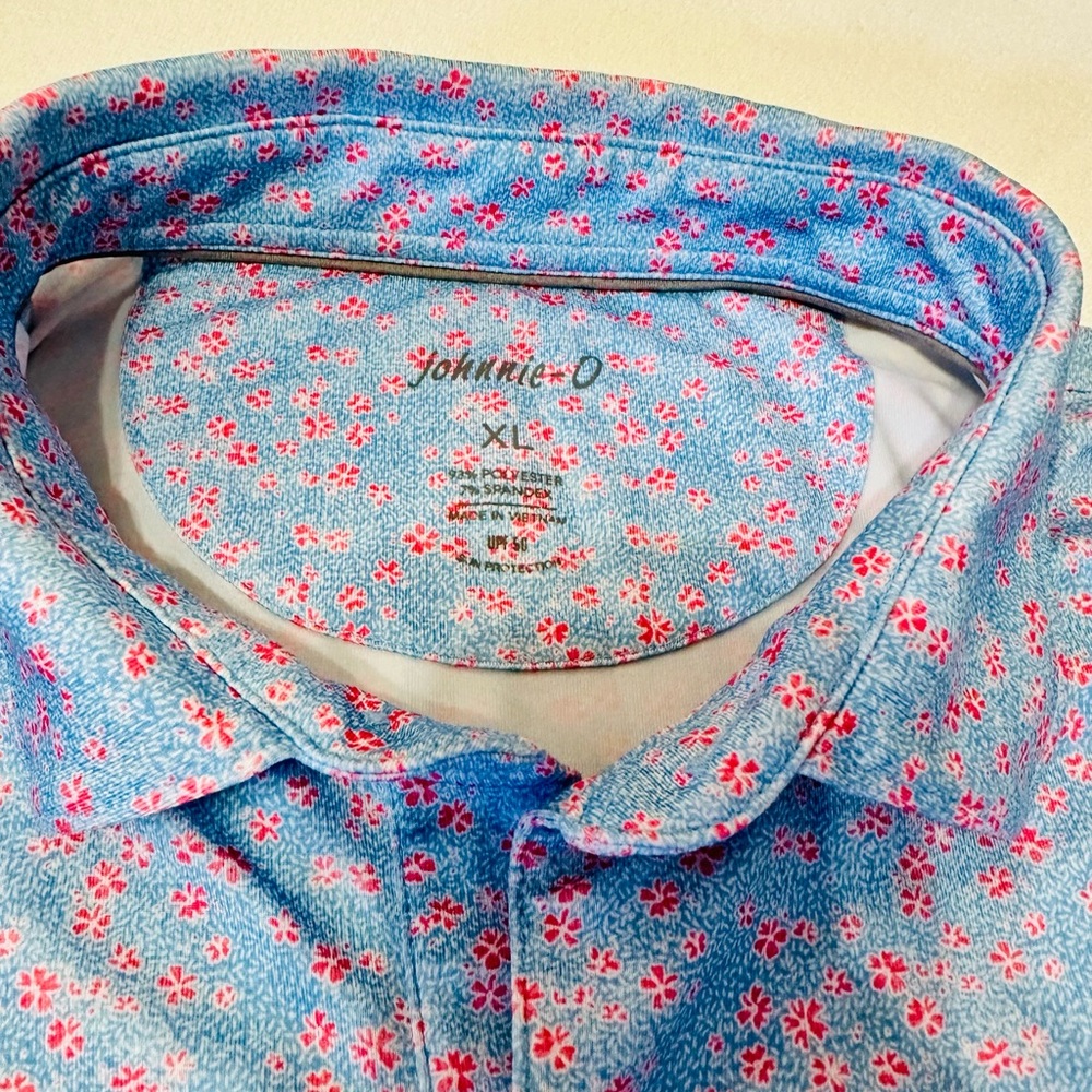 Johnnie-O Men’s Aiden Prep-Formance Printed Polo Size XL Excellent Condition